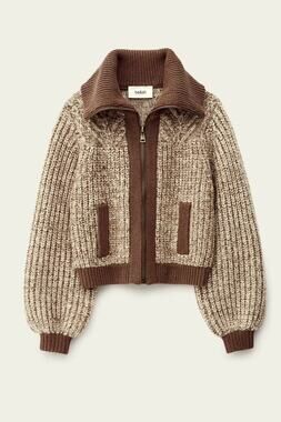 NWT BA&SH RABEL knitted zip cardigan sweater